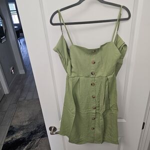 Hayden Olive Button-Front Mini Dress